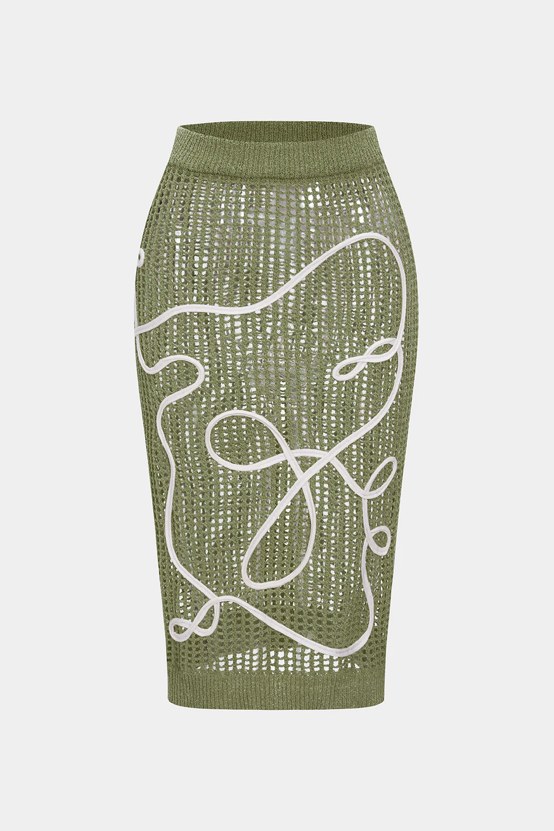 Knit 3D Embroidery Pattern Skirt