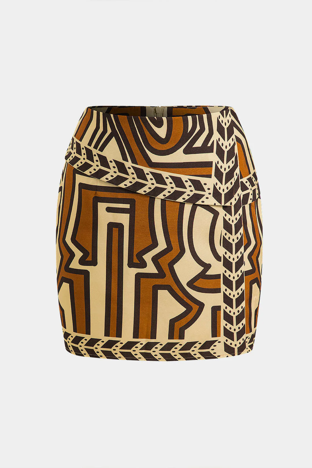 Bohemian Pattern Asymmetrical Zippered Skirt