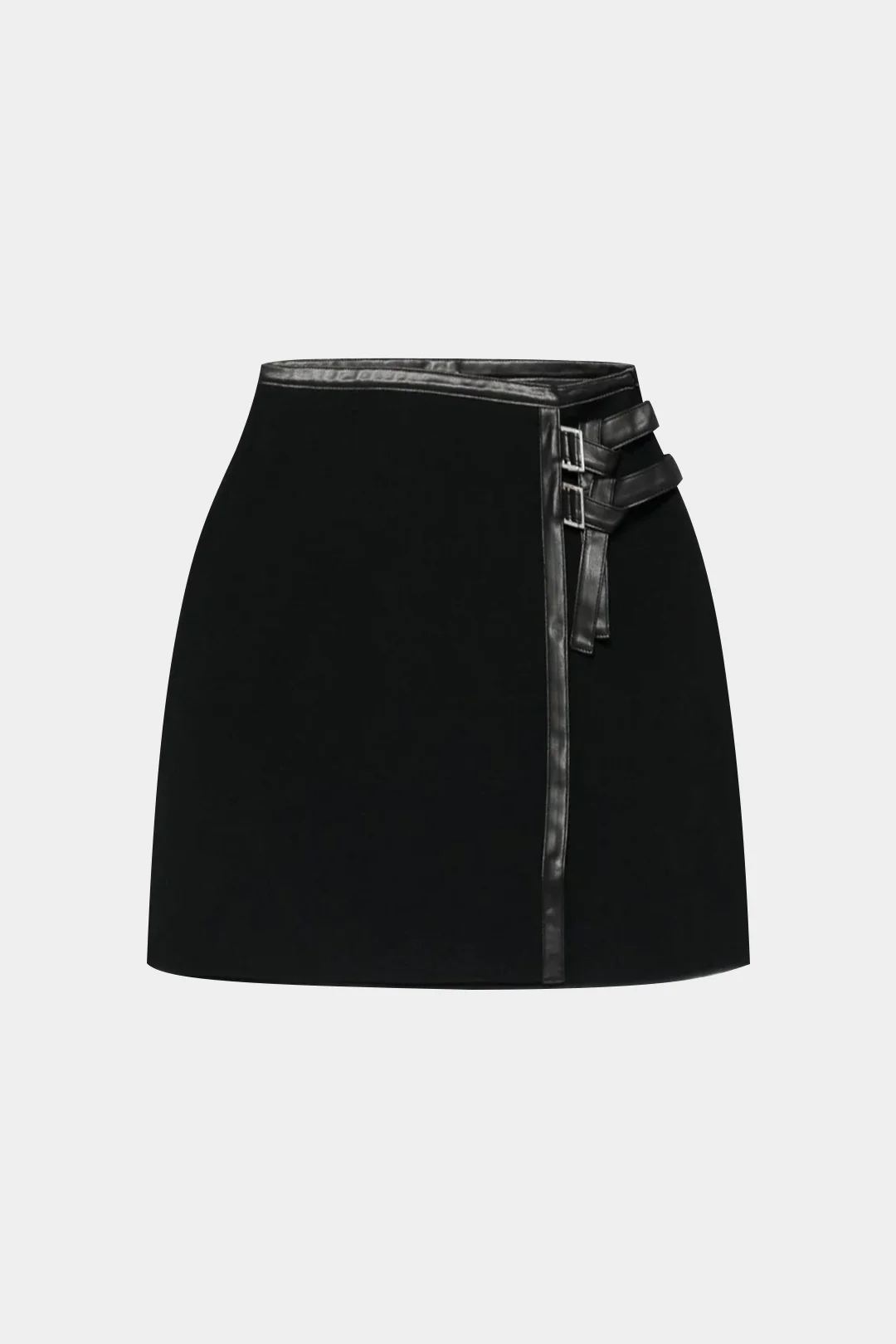 Faux Leather Patchwork Skirt