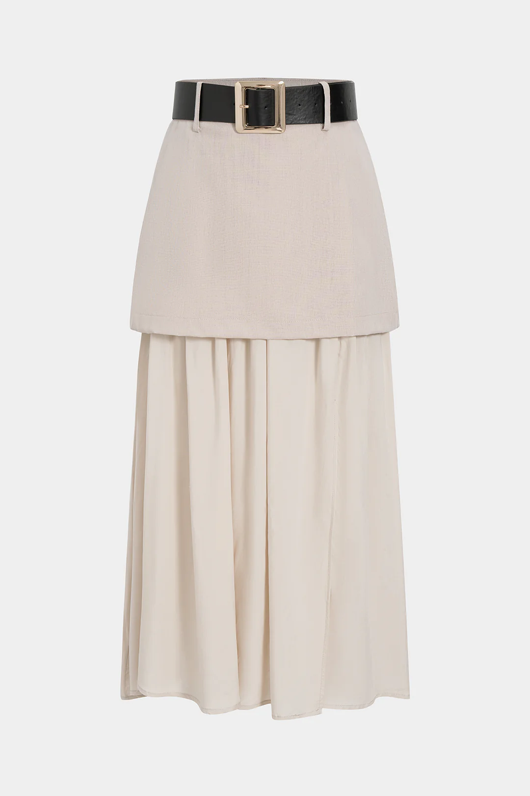 Patchwork Belted Skirt