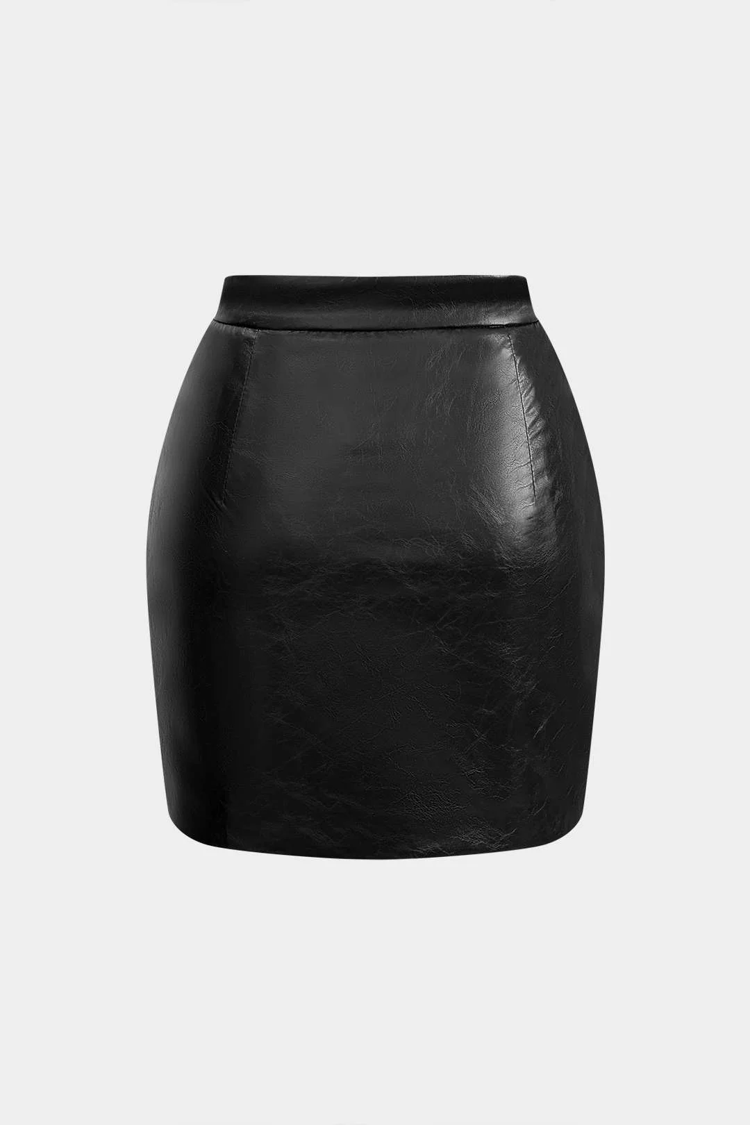 Faux Leather Gathered Skirt