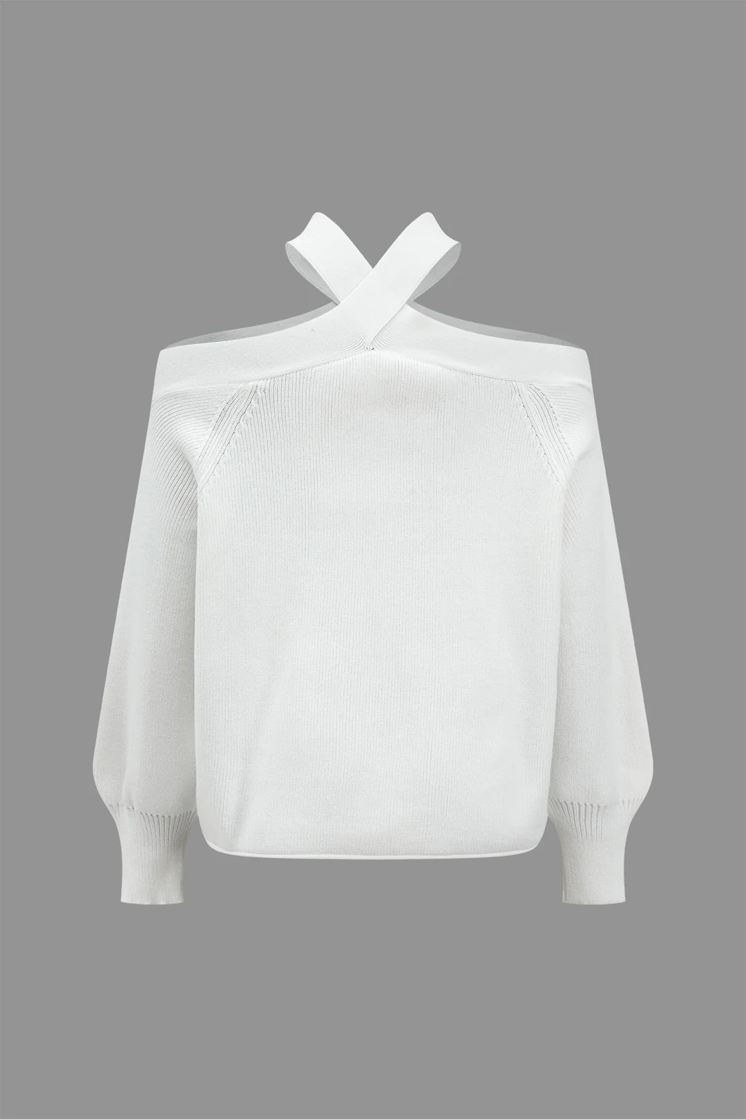 Basic Knitted Cut Out Long-Sleeve Top