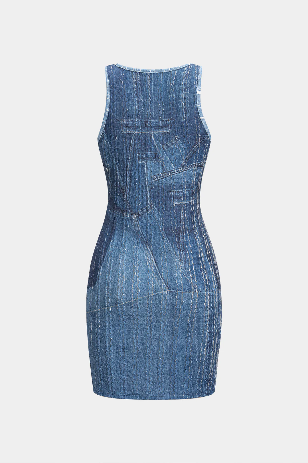 Abstract Pattern Sleeveless Short Dress