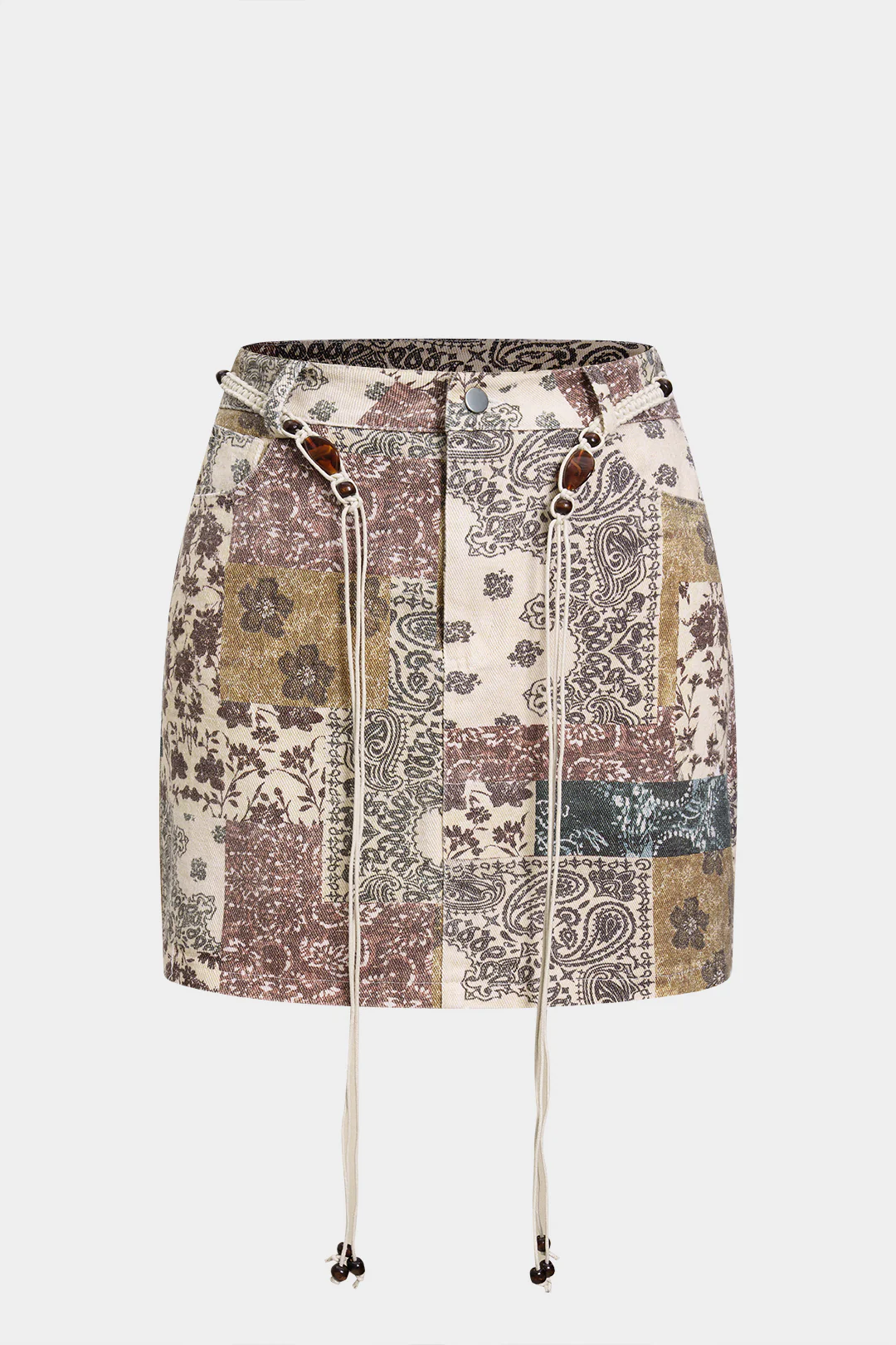 Retro Floral Print High Waist Skirt