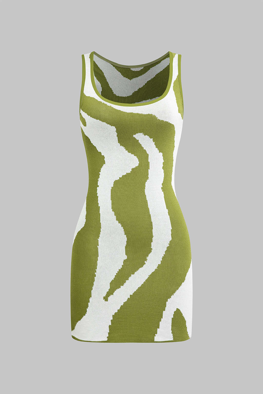 Contrast Sleeveless Knit Mini Dress