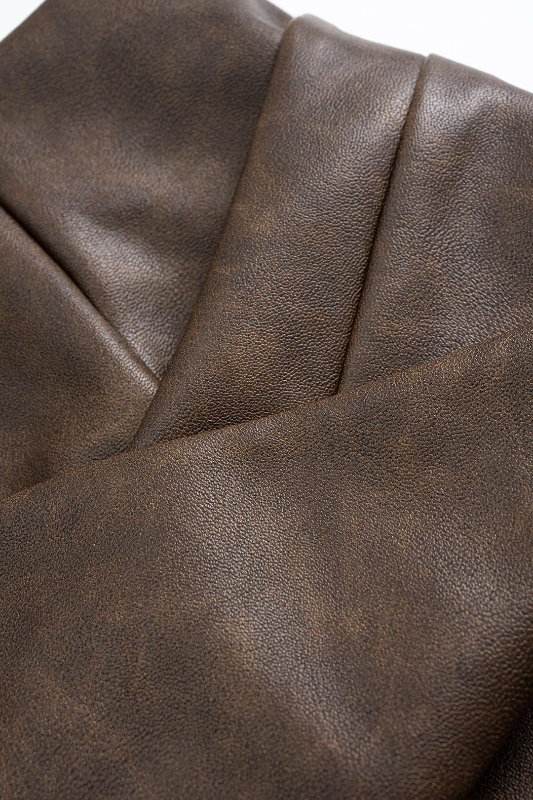 Faux Leather Pleated Zipper Skirt