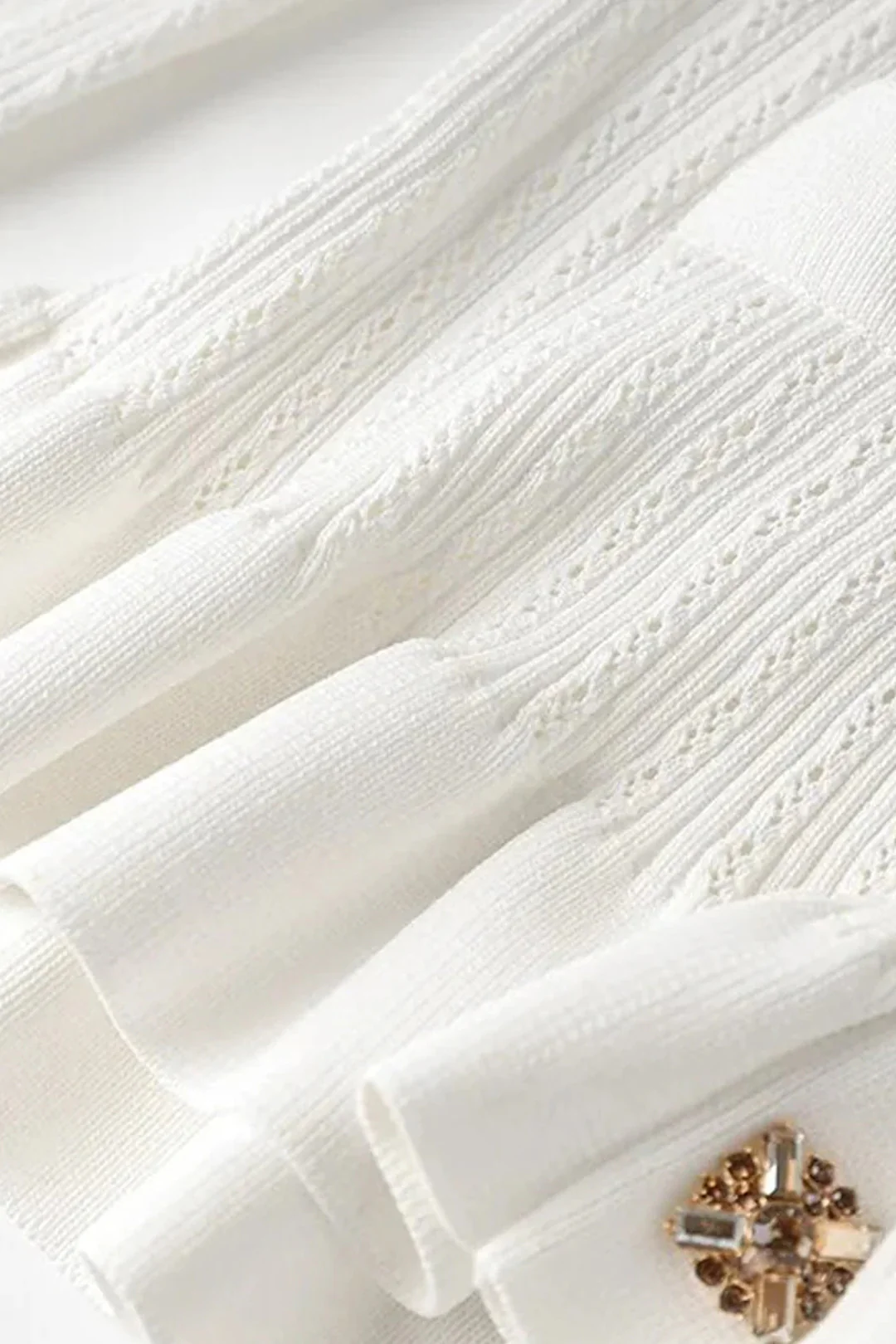 Solid Knit Buttoned Top and Ruffled Mermaid Skirt Set