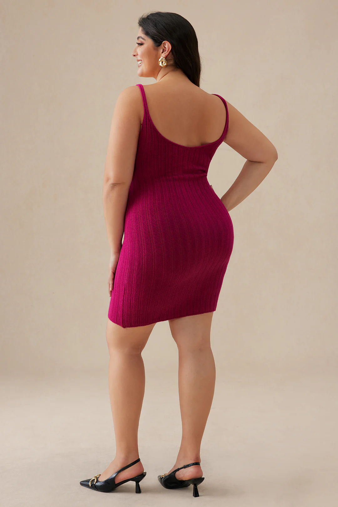 Plus Size Knitted Beaded Two-piece Set