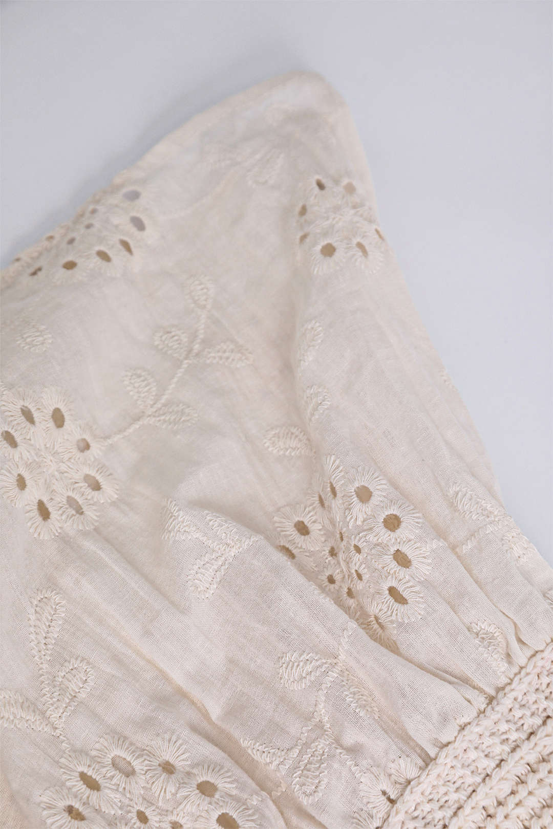 Knot Front Embroidered Knit Tube Top