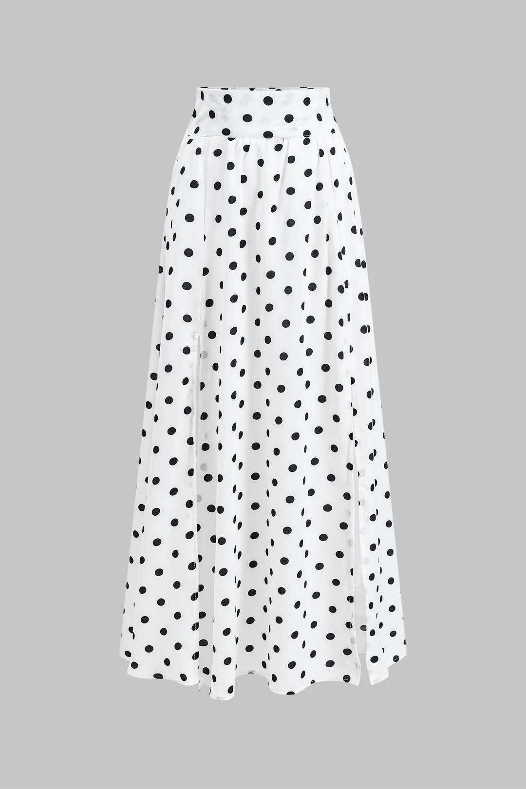 Polka Dots Print Ruched Top And Skirt Set