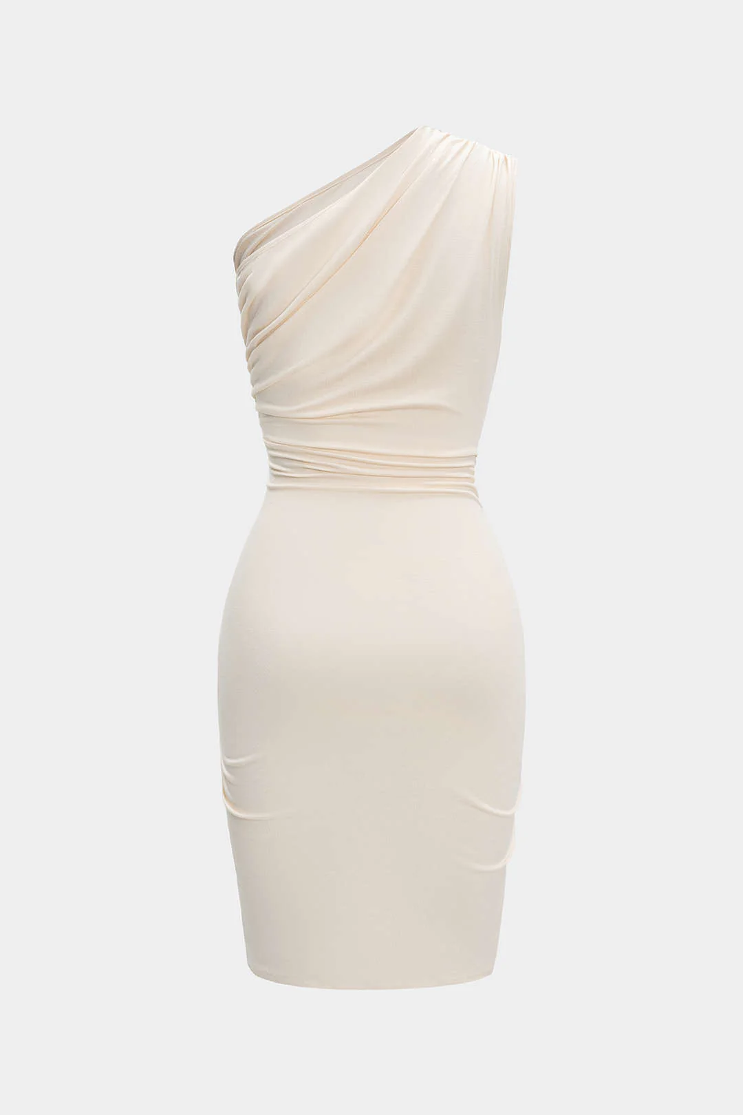 Ruched Asymmetrical Cut Out Midi Dress