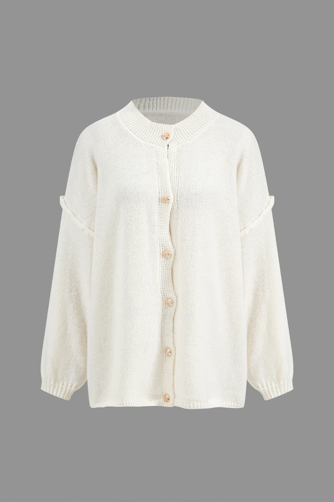 Button-Up Ribbed Knit Cardigan Sweater