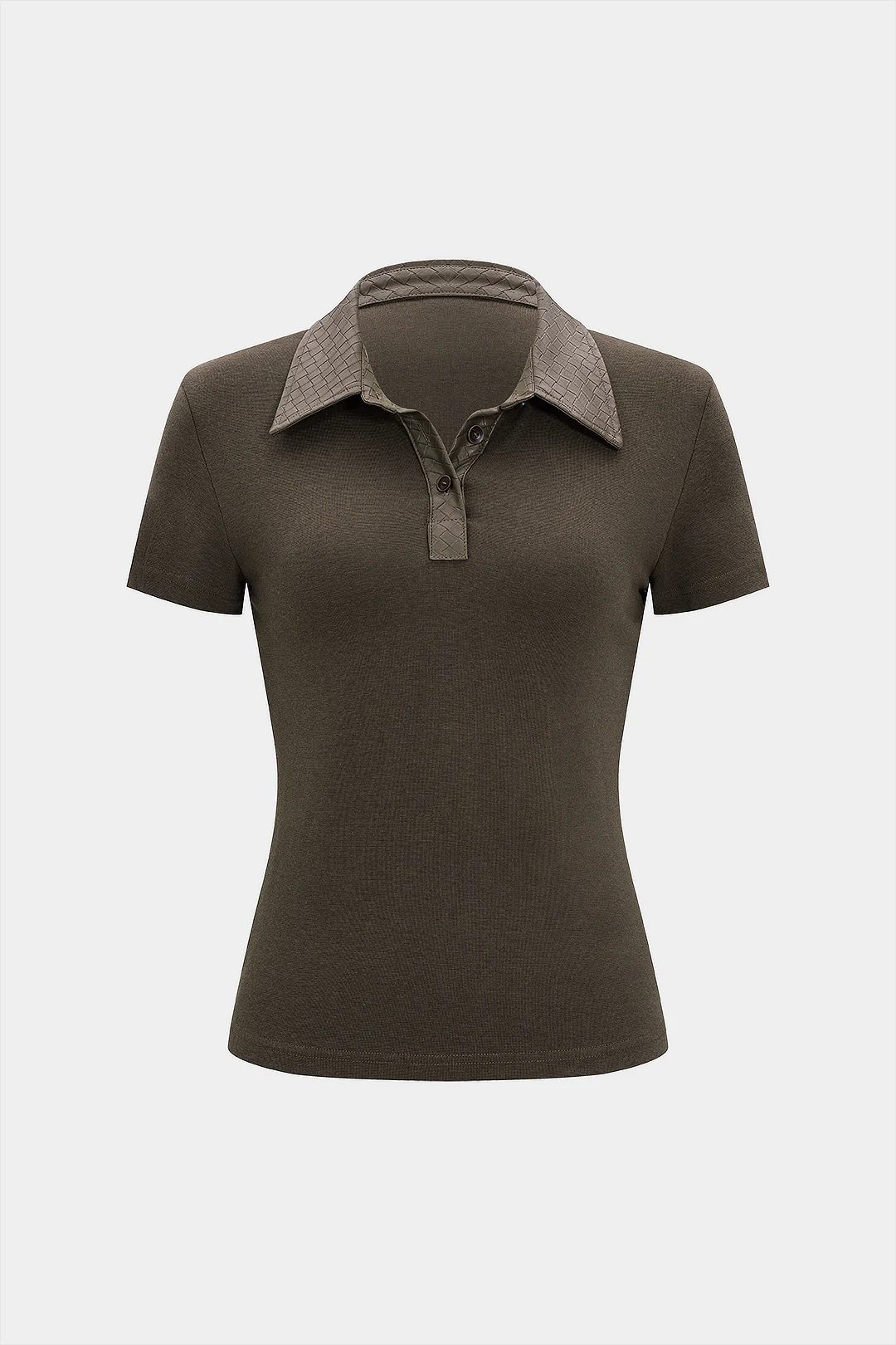 Button Patchwork Short Sleeve T-Shirt