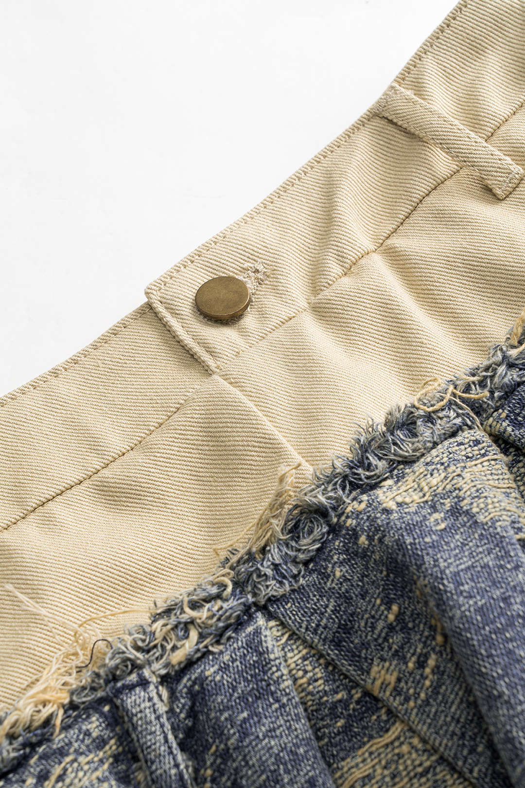 Denim Mesh Patchwork Skirt