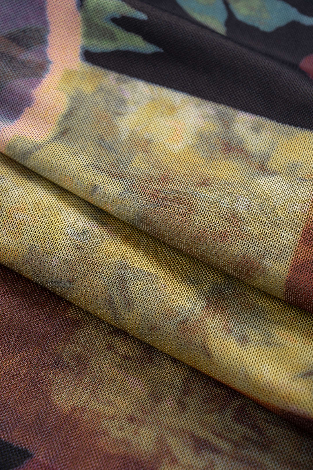 Vintage Floral Print Mesh Sleeveless Midi Slip Dress