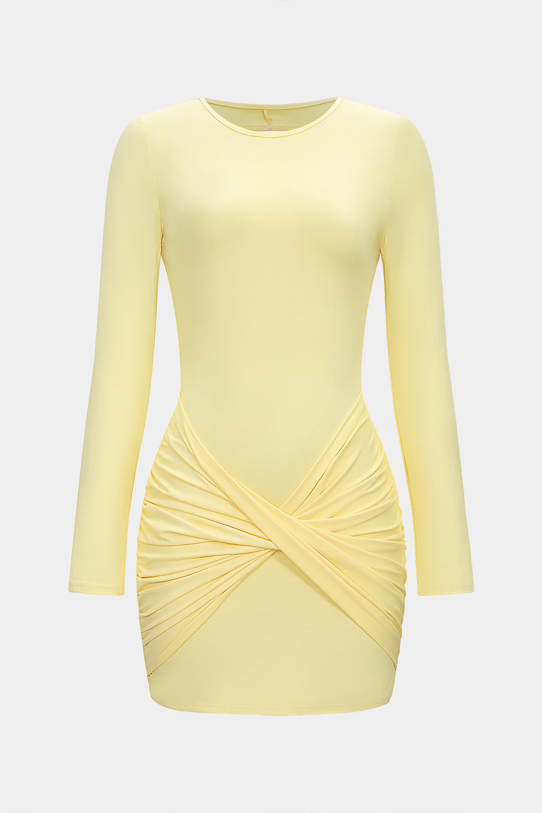 Backless Twist Knot Long Sleeve Short Dress