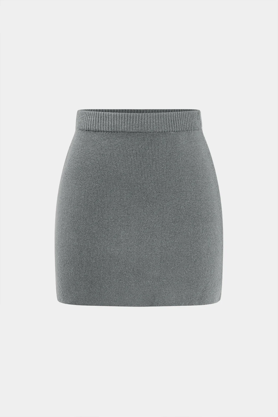 Simple Solid Knit Mini Skirt