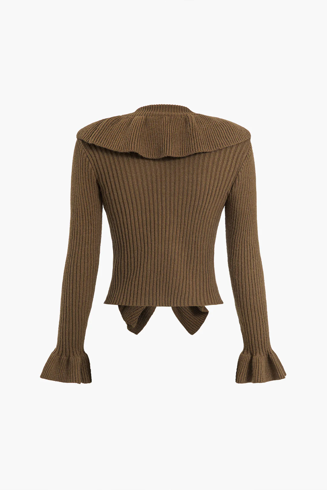 Knit Long Sleeve Ruffled Top