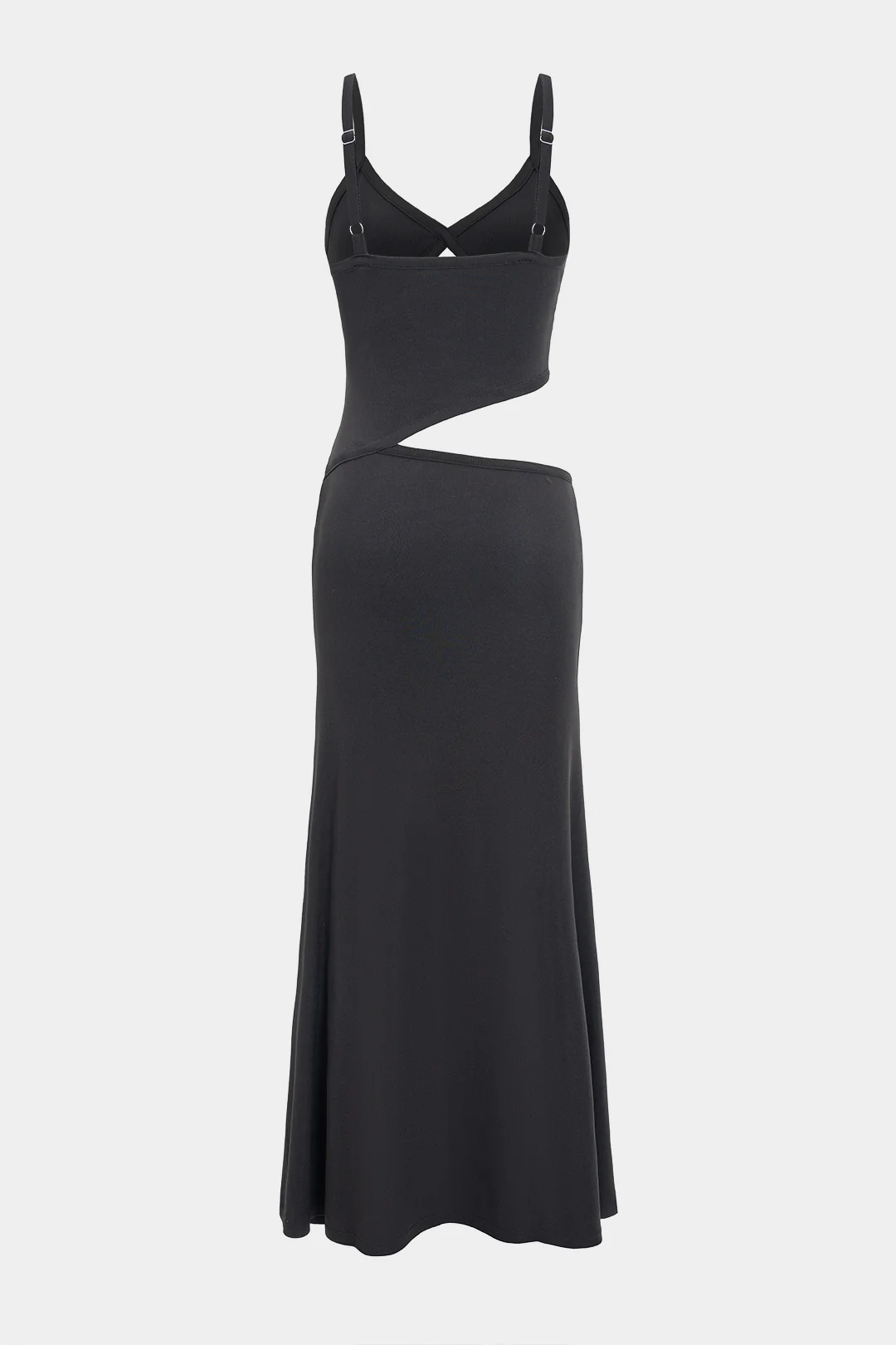 Cut Out V-Neck Patchwork Sleeveless Slip Maxi Dress