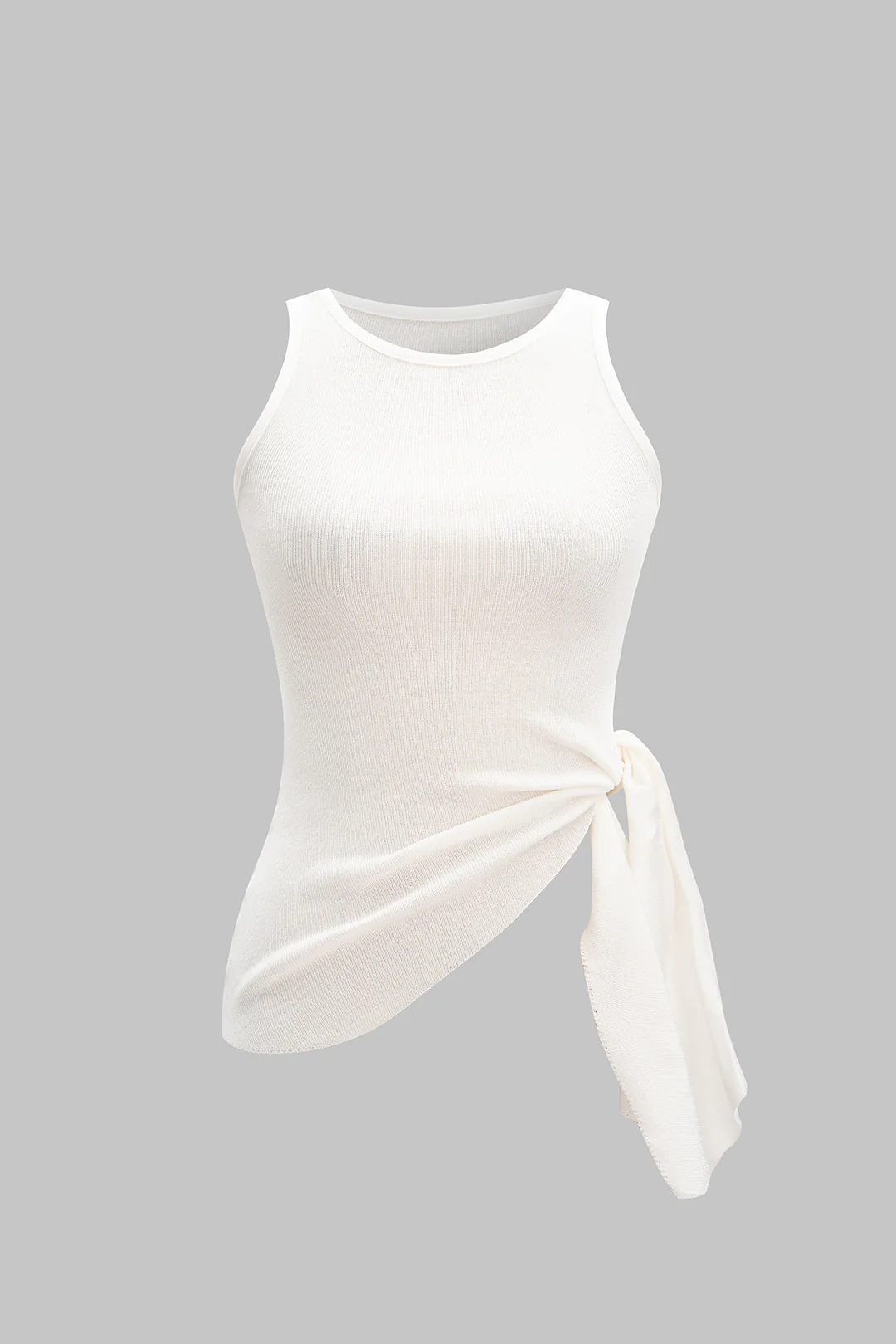 Ruched Asymmetric Sleeveless Tank Top