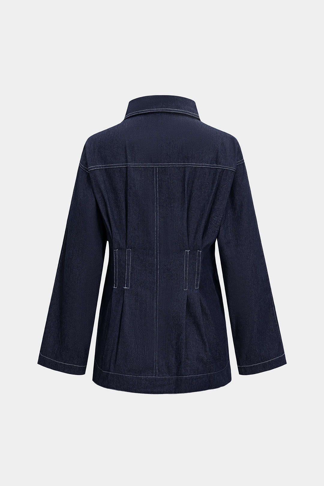 Pleated Denim Outerwear