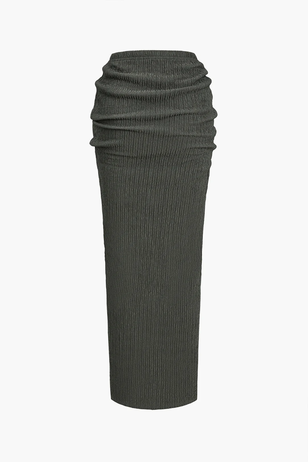 Solid Long-Sleeve Top And Drawstring Skirt Set