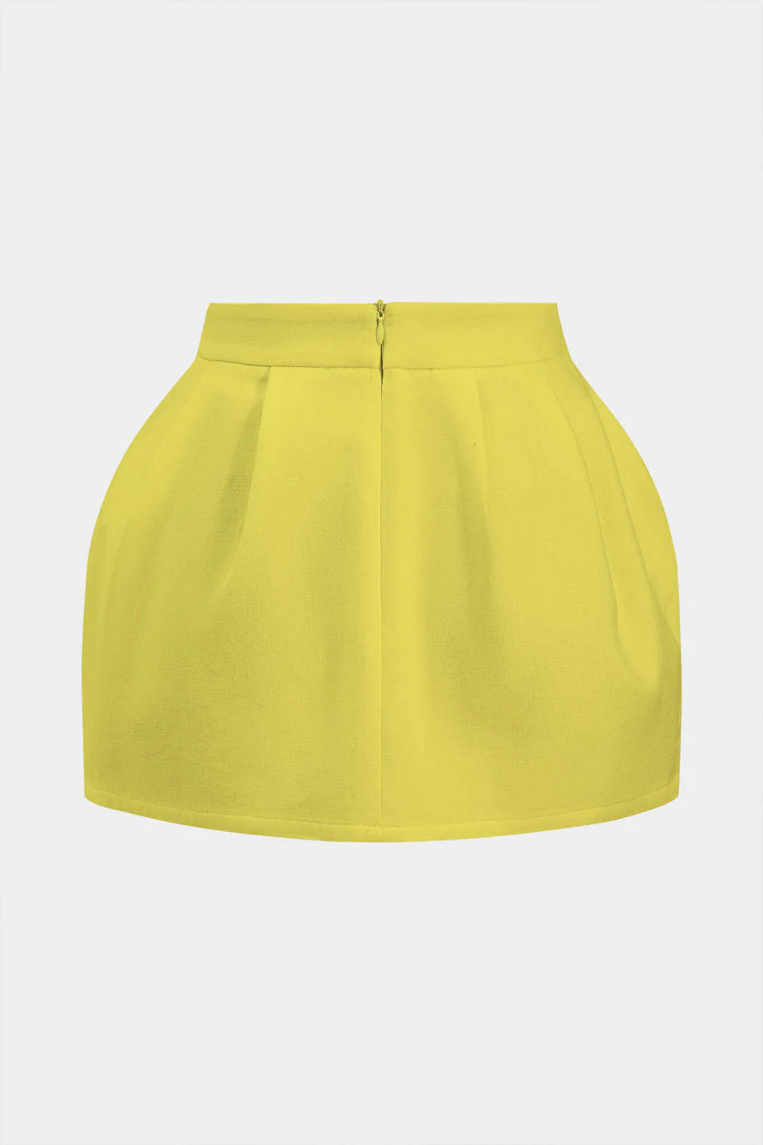 Linen Ruched Zipper Skirt