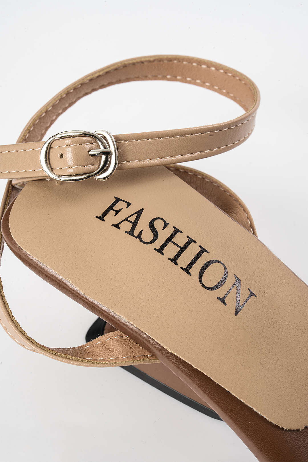 Hollowed-Out Faux Leather Sandals