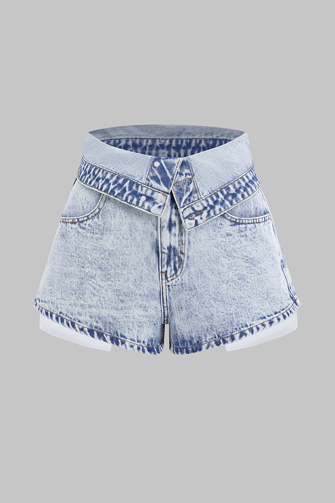Denim High Waist Wide Leg Shorts