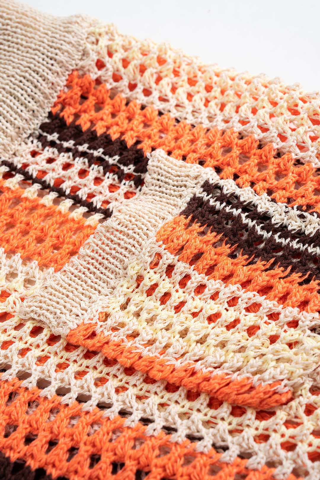 Contrast Print Knit Hollow Out Shorts