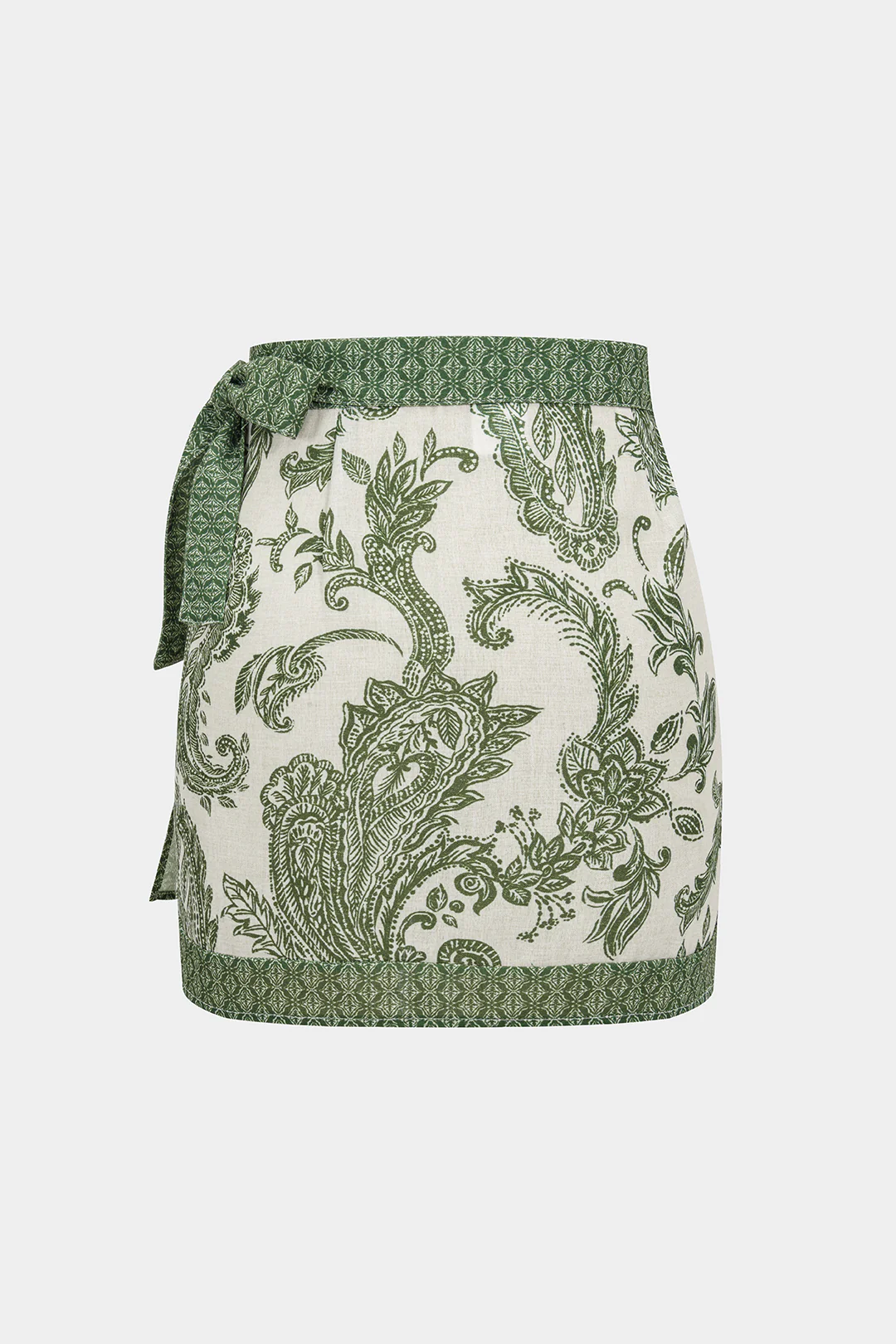 Floral Print Asymmetrical Tie Front Skirt