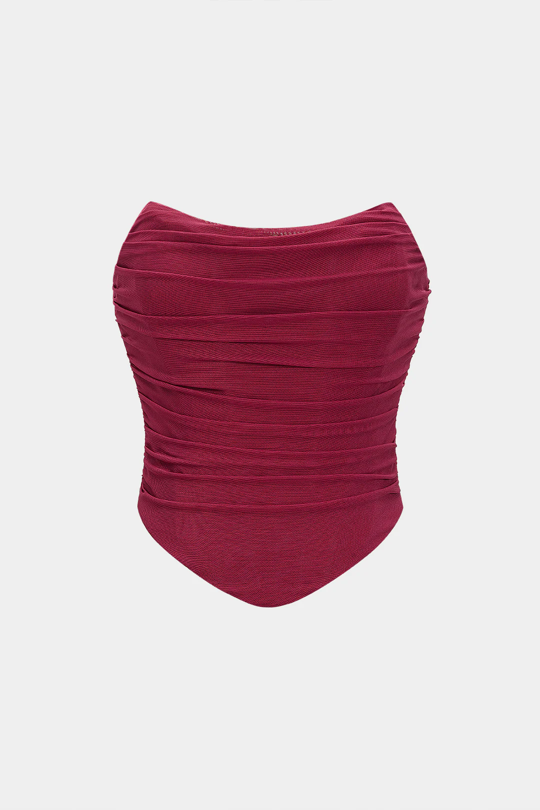 Corset Ruched Tie-Back Tube Top