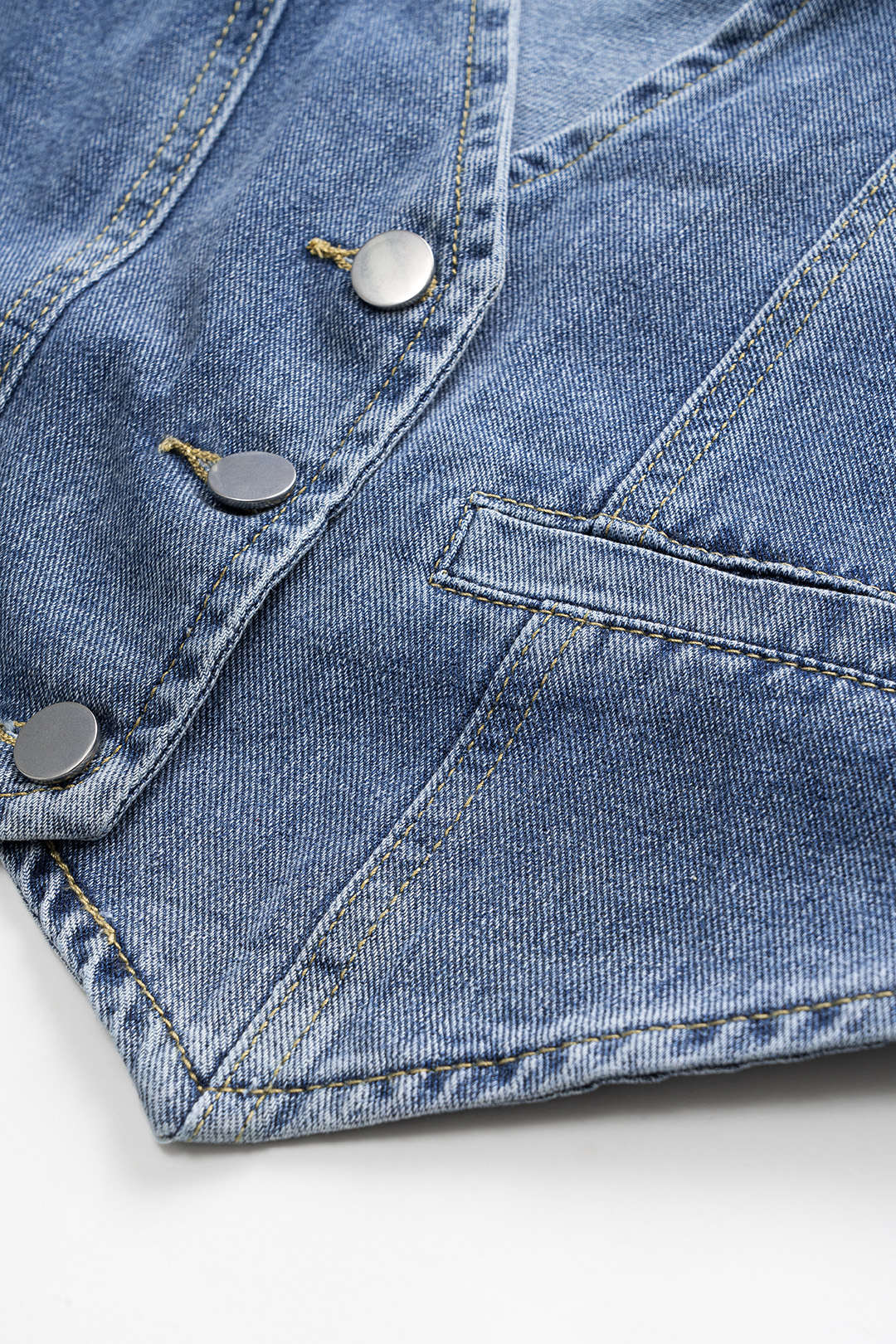 Denim Button Vest