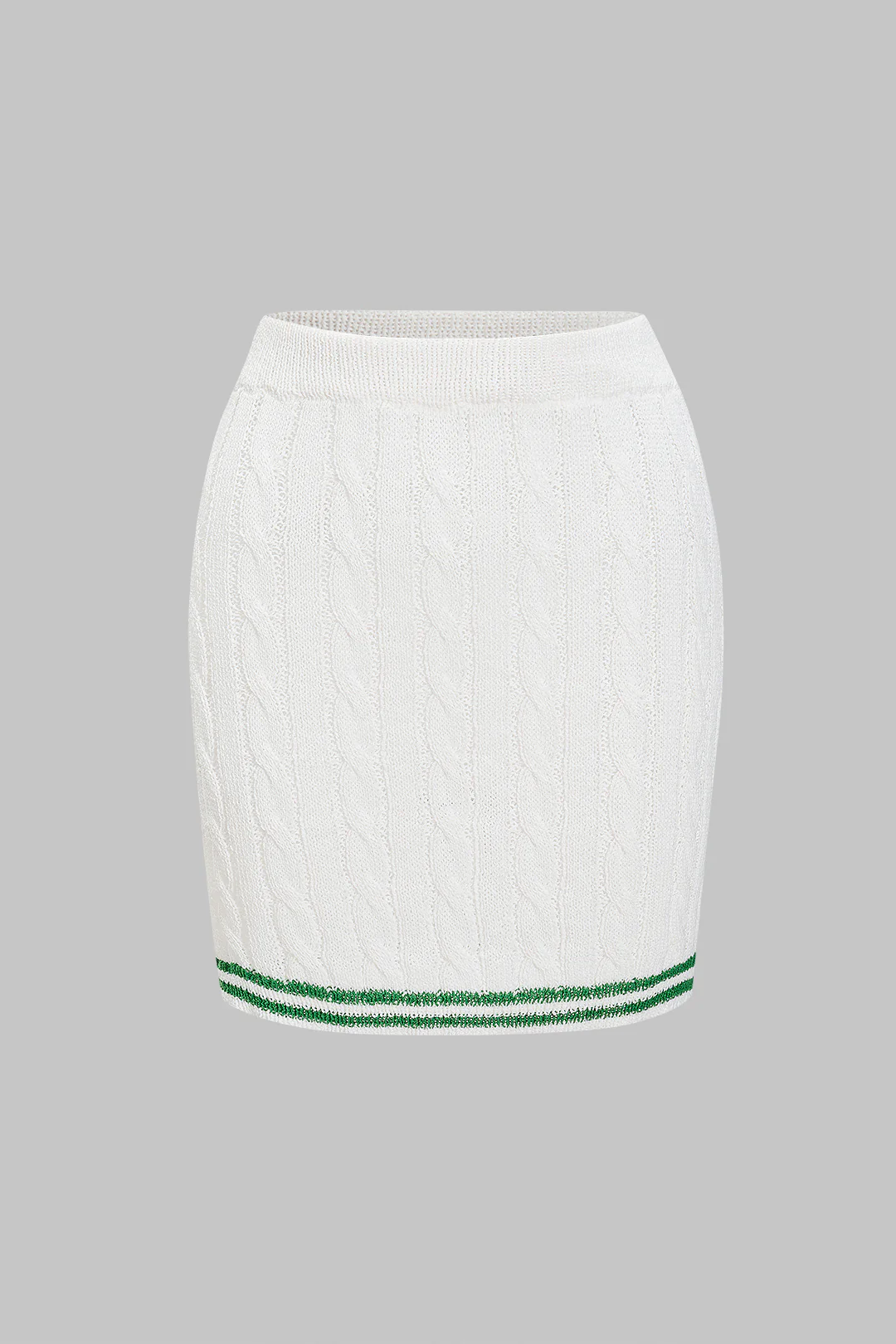 Simple Contrast Knitted Skirt