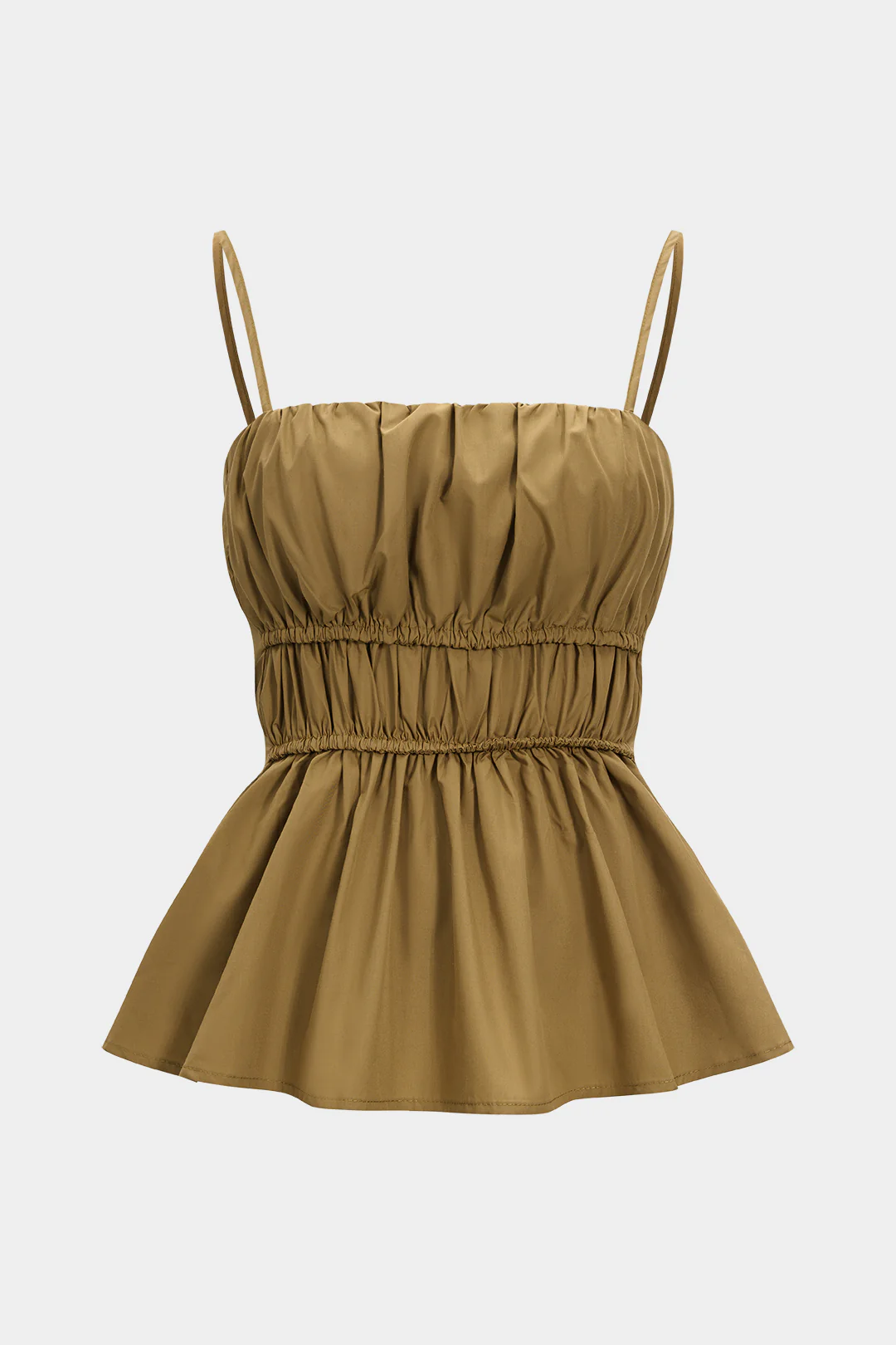 Shirred Strappy Slip Camisole Top