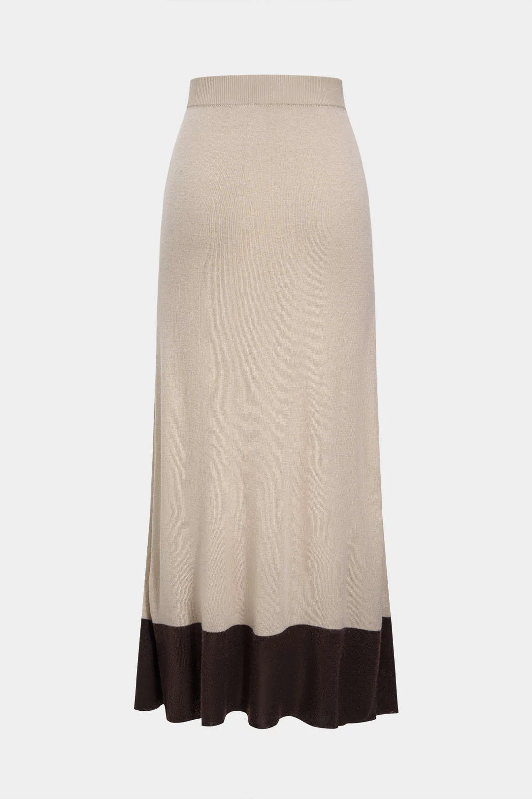 Knit Contrast Ruffled Skirt