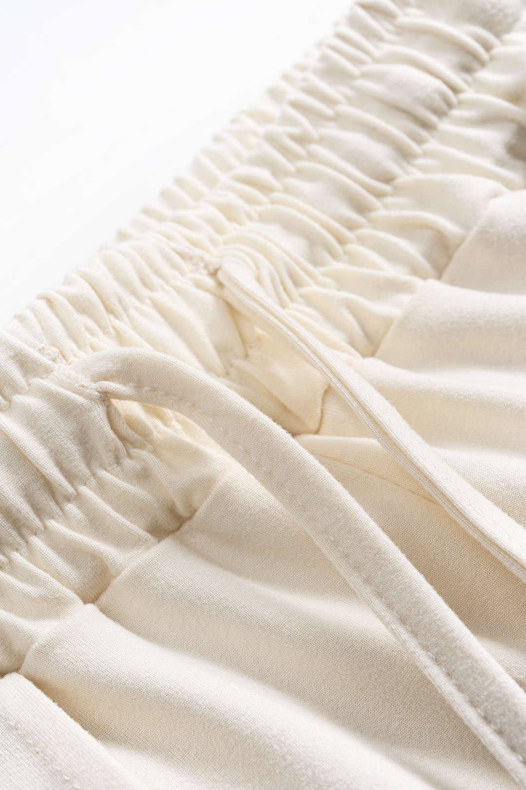 Ruched Long Sleeve Top and Tie-up High Waist Wide Leg Trousers Outfit Set