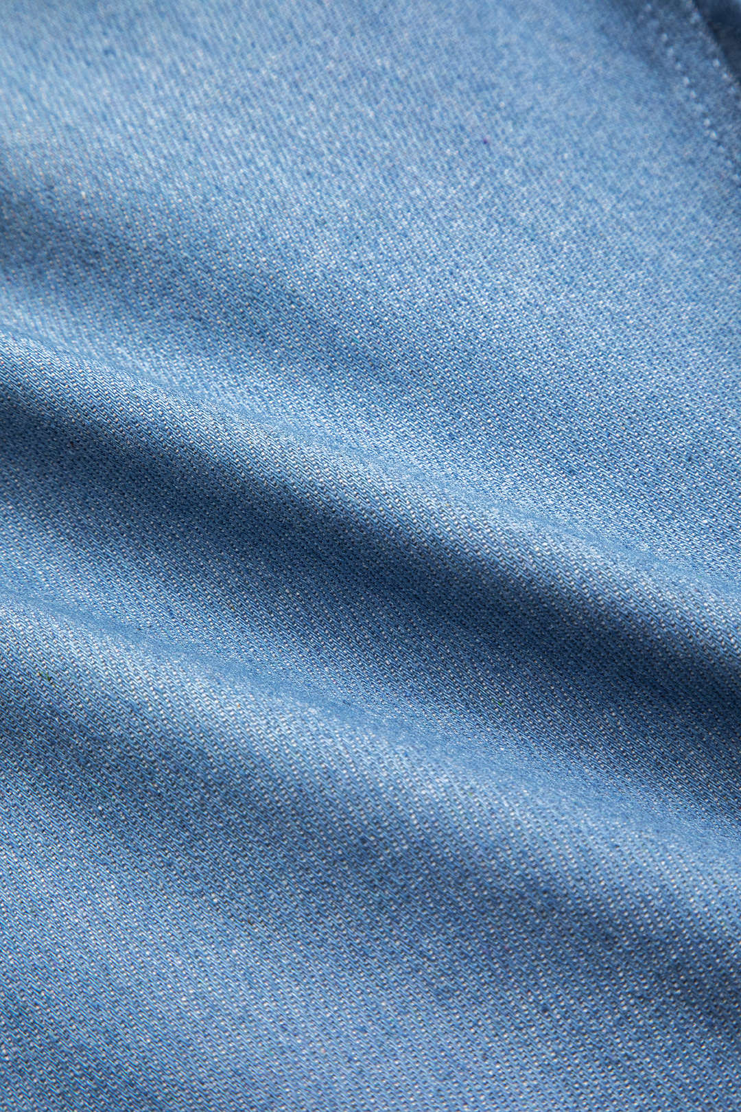 Button-Ruched Sleeveless Denim Dress