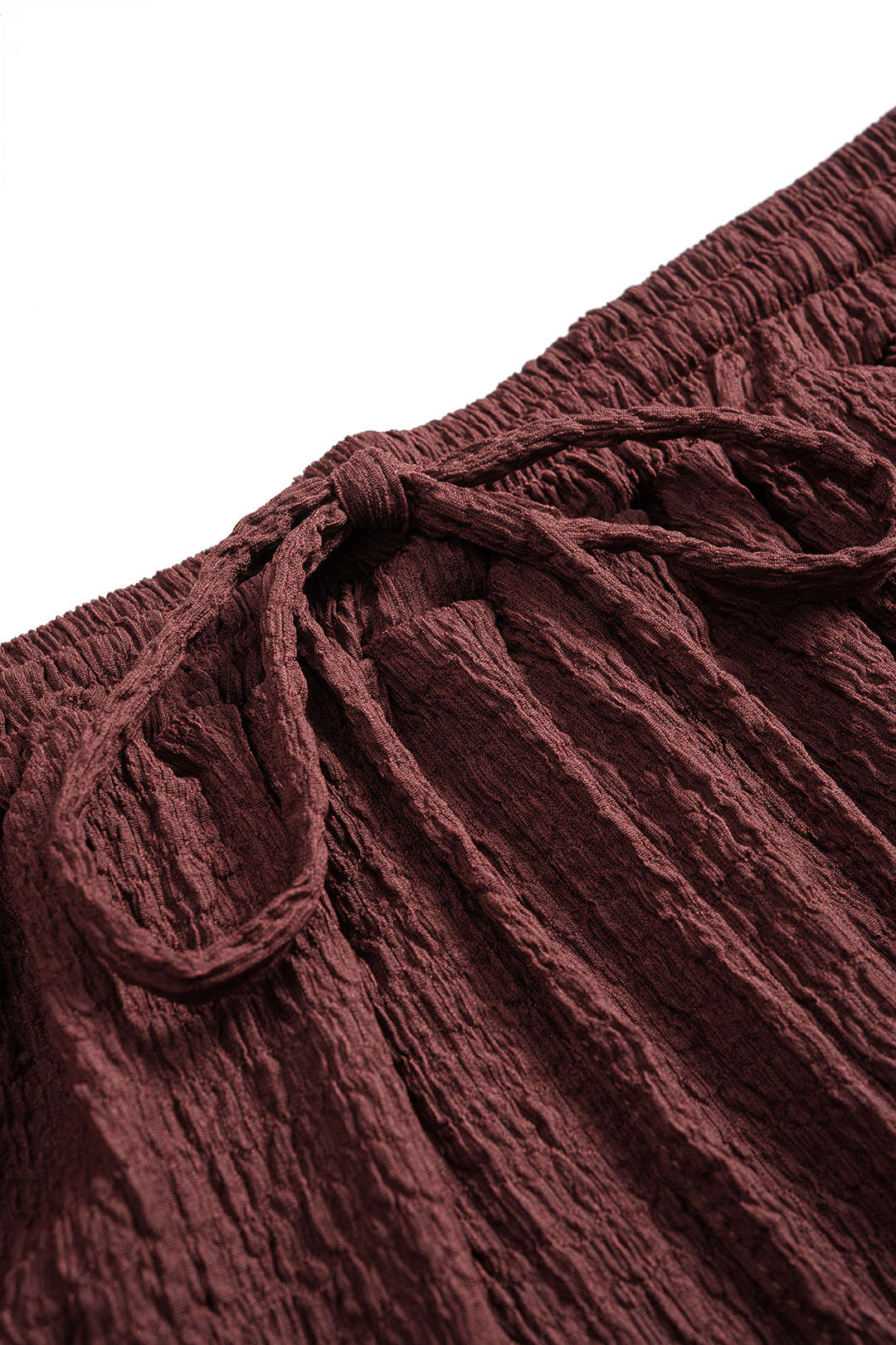 Tie-Up Ribbed Long-Sleeve Top And Shorts Set