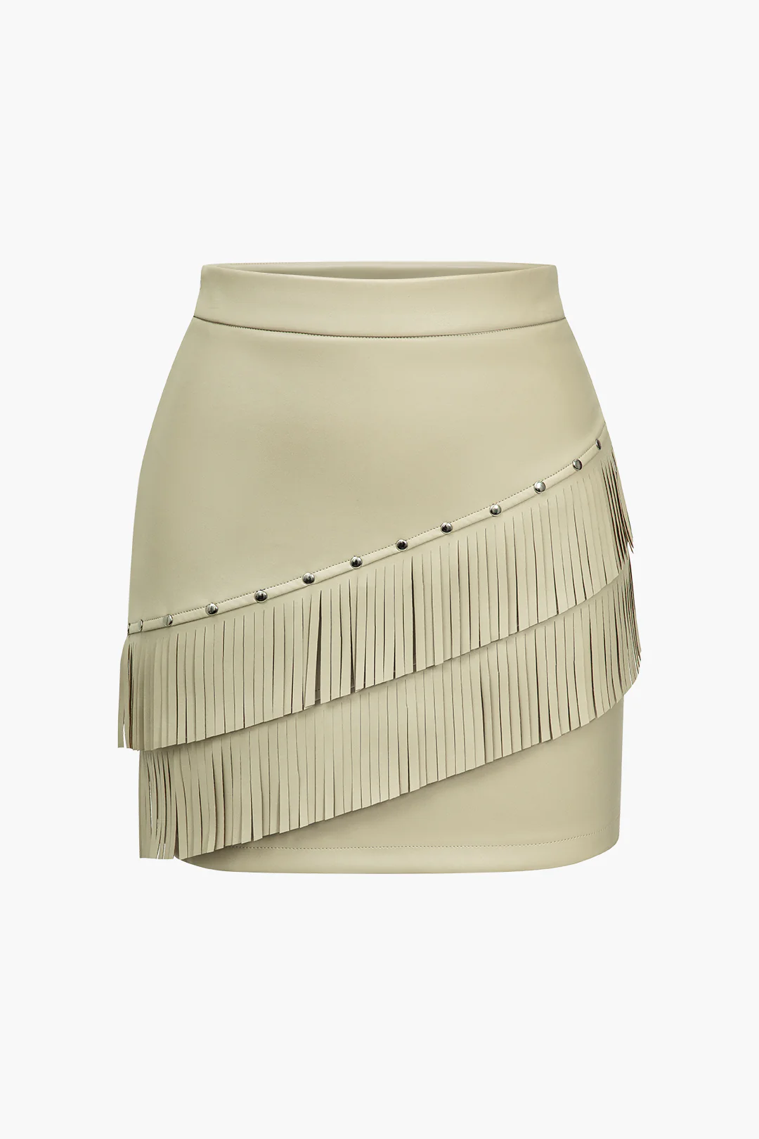 Solid Fringe and Studded Skirt