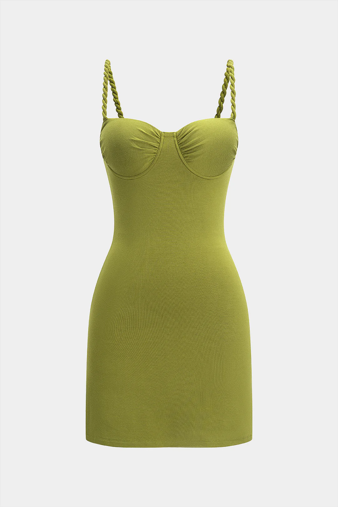 Ruched Braided Sleeveless Mini Bustier Dress