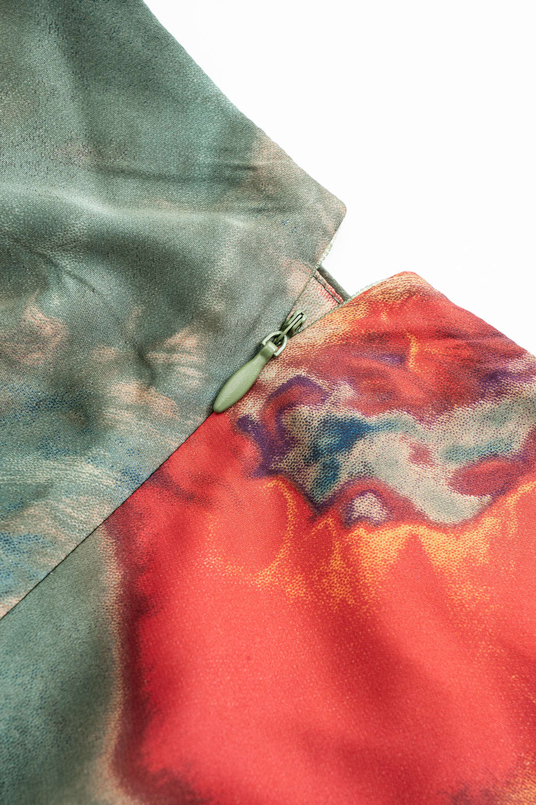 Abstract Tie-Dye Printed Satin Skirt