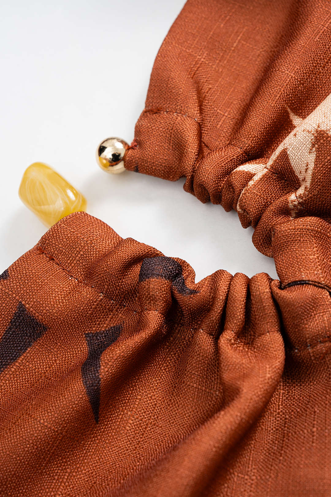 Retro Pattern Halter Neck Button Backless Camisole Top