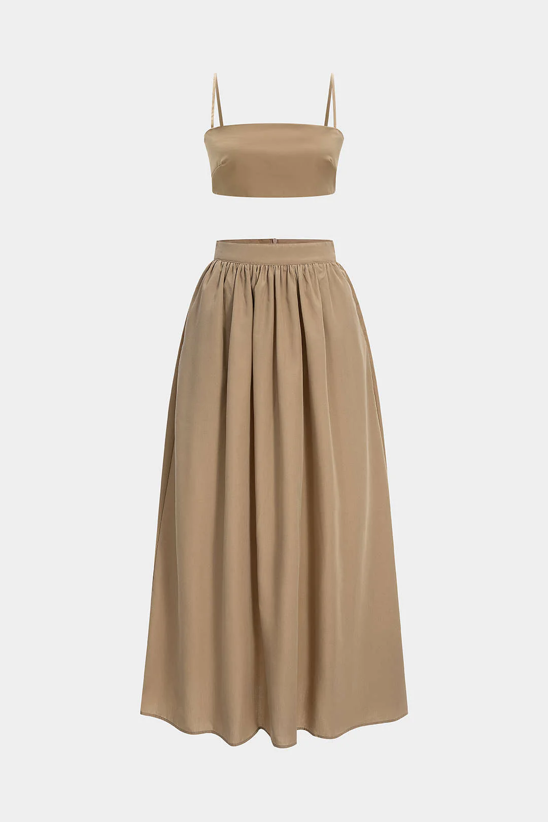 Shirred Cami Top And Ruched Skirt Set