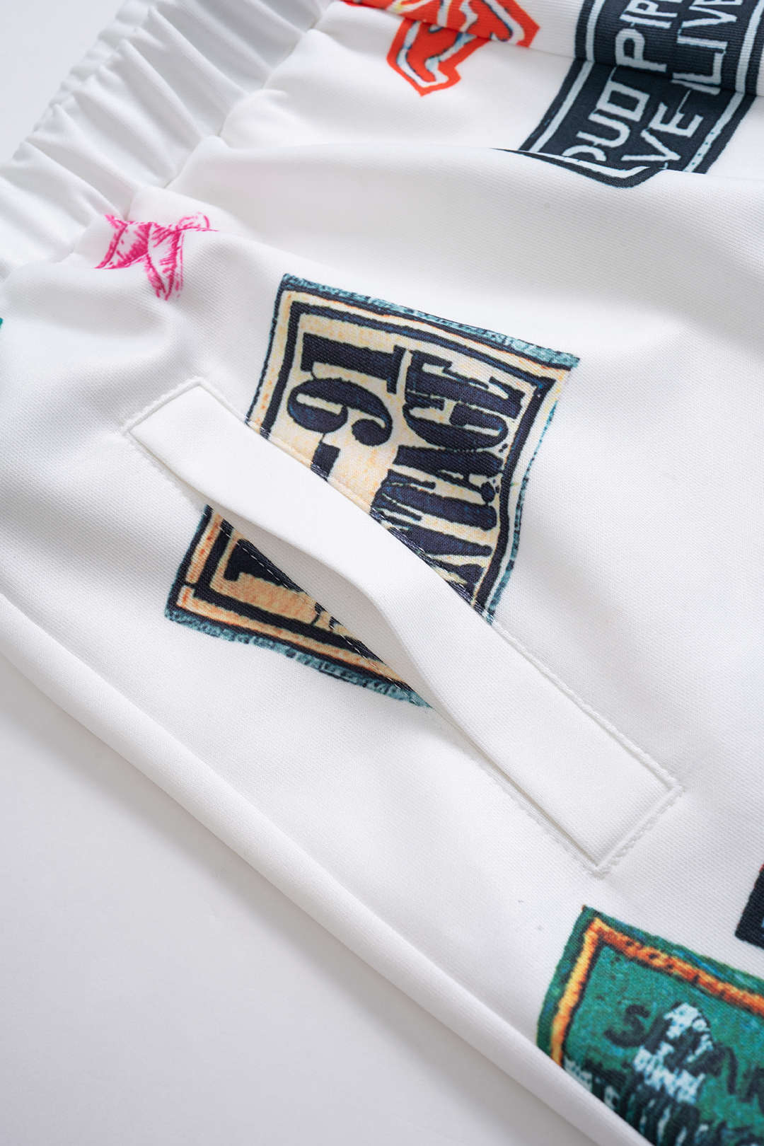 Vintage Print Tube Top and High-Waisted Shorts Set