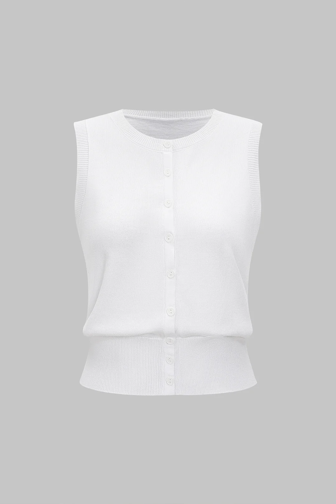 Knit Button Sleeveless Vest