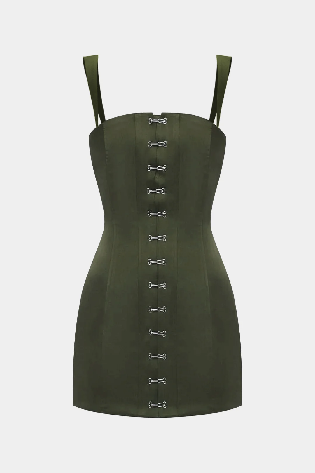 Metallic Buckle Sleeveless Mini Dress