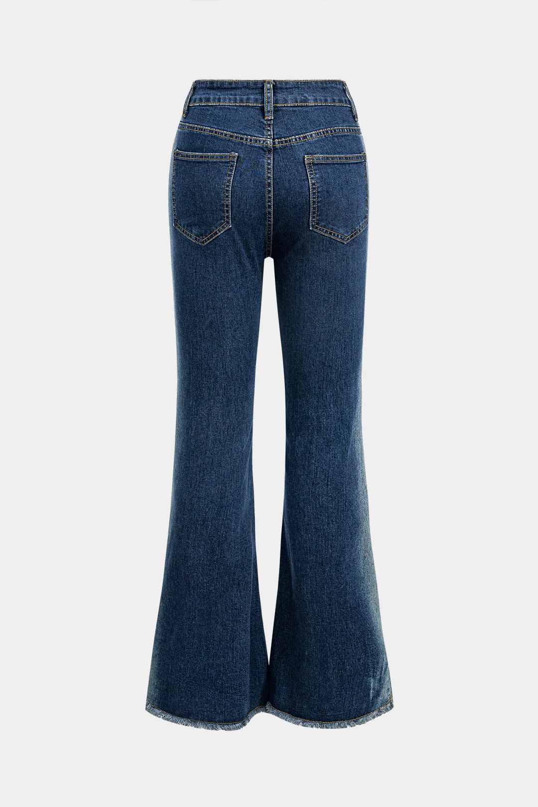 Denim Flared High-Waisted Patchwork Jeans