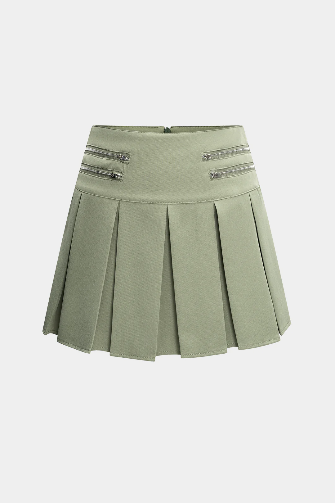 Zipper Detail Ruched Skirt