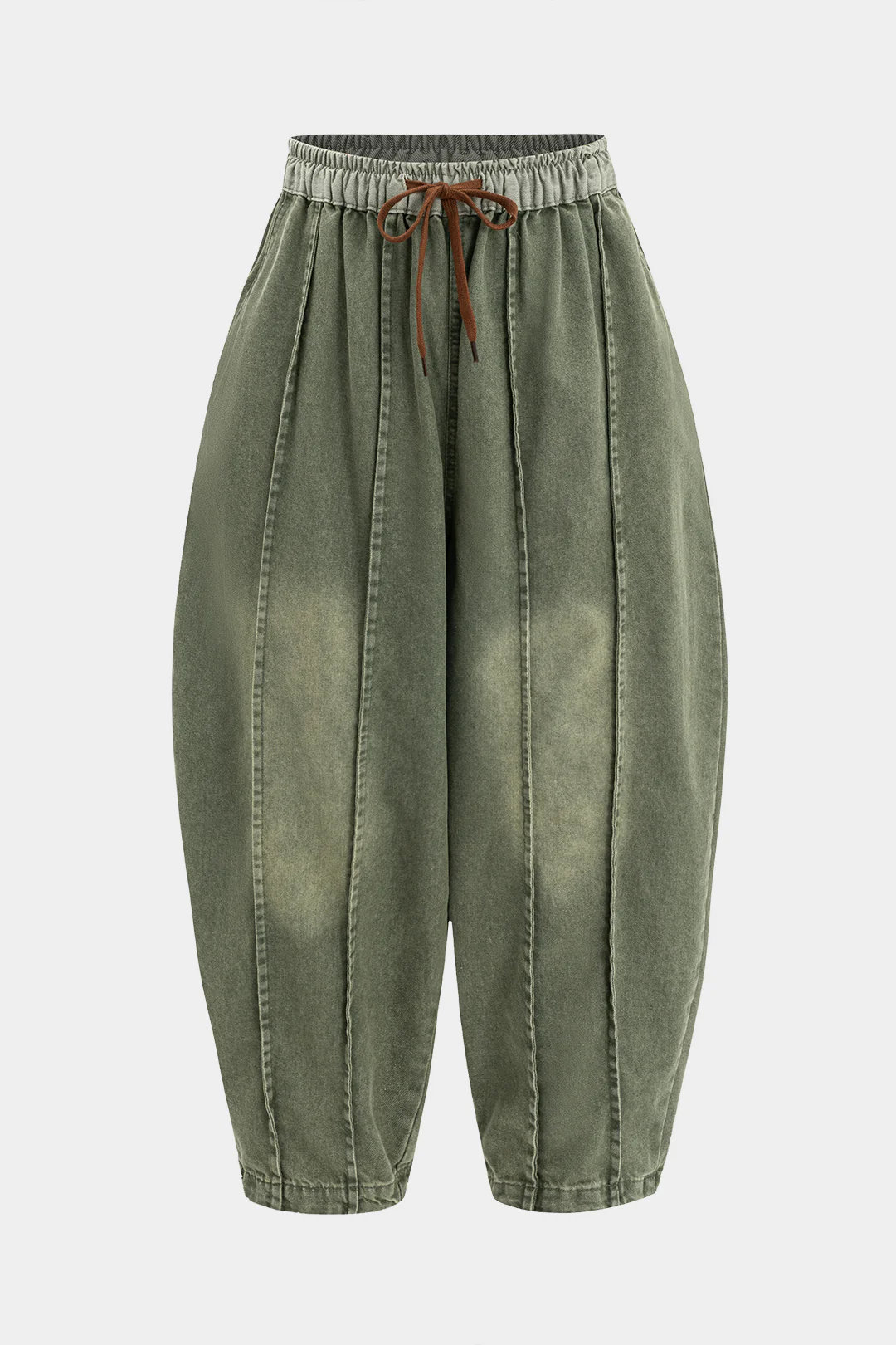 Faded Wide Leg Barrel Denim Jeans